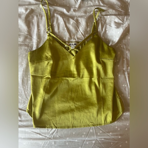 SILK GREEN CAMI TOP - Picture 1 of 2